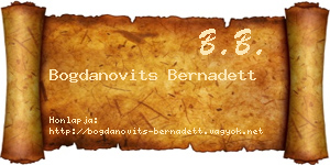 Bogdanovits Bernadett névjegykártya